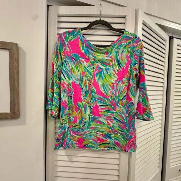 Lilly Pulitzer Pink and Green Patterned Top - Picture 1 of 4